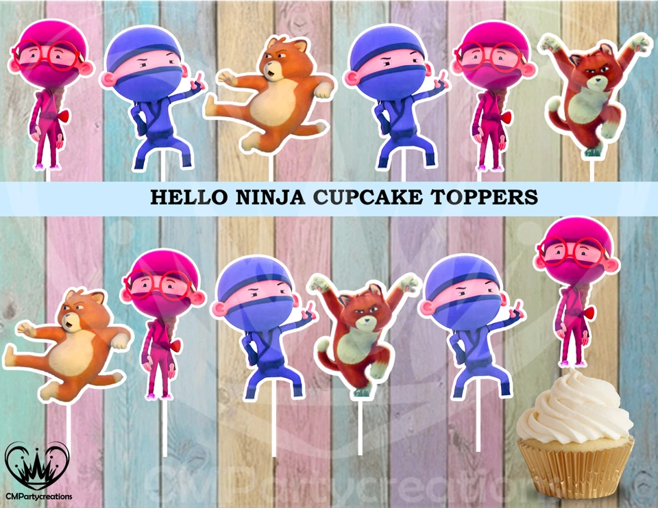 Hello Ninja Cupcake Toppers - Image 1 of 1