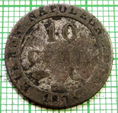 Westphalia Kingdom - German States Jerome Bonaparte 1808 ? C 10 Centimes, Billon - Image 1 of 4