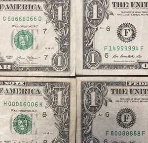 9 Fancy Serial Number $1 Dollar Bill Repeater - Picture 1 of 9