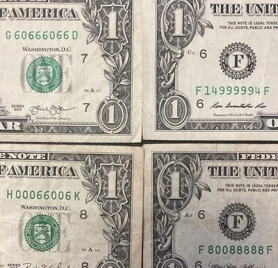 9 Fancy Serial Number $1 Dollar Bill Repeater - Image 1 of 4