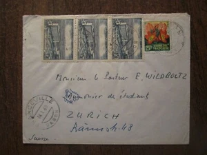 1960 GABON FRANCEVILLE COVER to SWITZERLAND - Picture 1 of 2