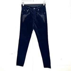 Sundance Damen Nightfall Samt bestickt Skinny Hose schwarz Größe 2 - Bild 1 von 4