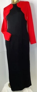 Vintage All That Jazz Dress Size 9/10 Made In USA Red Black Long Sleeve - Picture 1 of 8