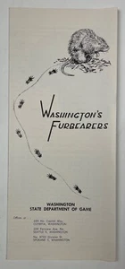 Washington's Furbearers Brochure State Department of Game c1960s Vintage - Picture 1 of 6