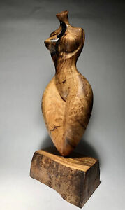 Original Oak wood Female art sculpture carved by isidro olguin jr.