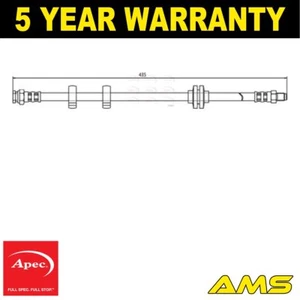 Fits Fiat Marea 1997-2002 Brake Hose Front Apec 71736924 - Picture 1 of 2