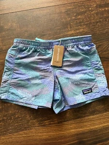 NEW Patagonia Next Wave Youth Girl's Size Large (12) Float Blue Baggie Shorts 4" - Picture 1 of 2