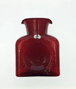 Blenko Handmade Glass 384 Water Bottle in Ruby Signed - Picture 1 of 8
