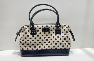 Bolso Kate Spade de lona a lunares con asa superior negro Foto 1 de 4