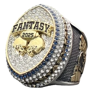 2025 Massive Fantasy Football Championship Trophy Ring | Gold Silver Tone Pla... - Bild 1 von 8