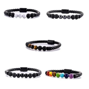 Retro Hip-Hop Leder Armband mit bunten Kugeln - Bild 1 von 18