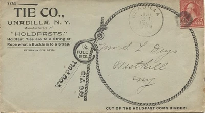 Advertising Cover Unadilla NY The Tie Co Holdfast Ties Rope Buckle Design 1901 - Image 1 of 2