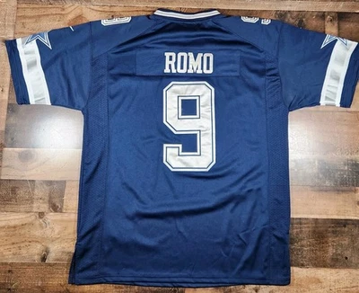 Camiseta deportiva de los Dallas Cowboys Tony Romo para hombre grande azul Nike Swoosh NFL en el campo Foto 1 de 4