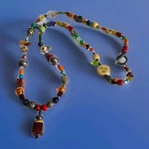 Collana donna perline 32" chiusura a levetta colorata accessori bigiotteria costume - Foto 1 di 5