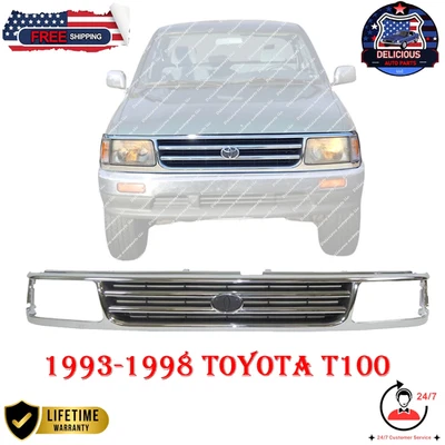 New OEM Replaces Grille Chrome Shell with Black Insert For 1993-1998 Toyota T100 Foto 1 de 4