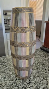 Vtg Aldo Londi Bitossi Seta Vase #863 Italian Pottery Sgraffito Pastel Gold - Picture 1 of 7