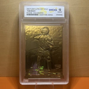 2000 Fleer Ultra 23KT Gold Tom Brady Rookie Holo Signature Series WCG 10 GEM-MT - Picture 1 of 4