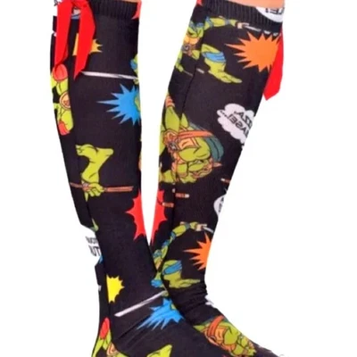Calcetines hasta la rodilla Nickelodeon Teenage Mutant Ninja Turtles TMNT adulto OSFM - NUEVOS Foto 1 de 3