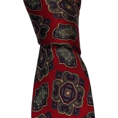 Corbata de seda vintage Polo Ralph Lauren para hombre roja floral corbata de diseñador usada en excelente estado Foto 1 de 3