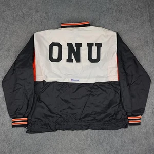 ONU Pullover Giacca Uomo XL Nero Bianco Quarto Zip Maglia Foderata Made USA Warm Up - Foto 1 di 13