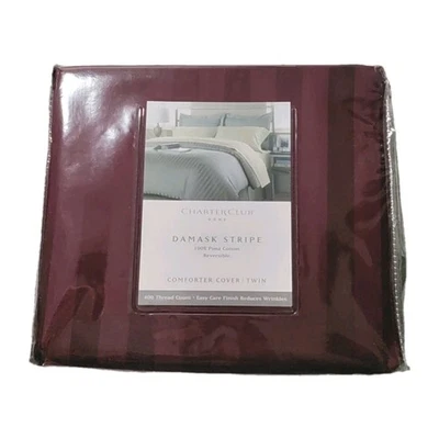 Cubierta de edredón doble Charter Club hecha en Damasco cuenta Pima $100 venta al por menor Foto 1 de 4