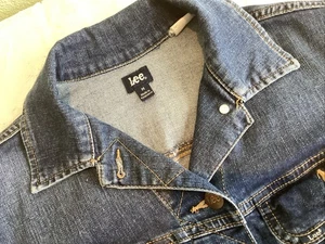 Vintage Lee Easy Rider Denim Jeansjacke Medium Dark Wash Blau Punk 90s Herren M - Bild 1 von 6