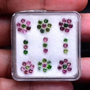 51 Pcs Natural Tourmaline 2.50mm Round Cut Multi Color Loose Gemstones 3.50 Cts - Picture 1 of 6
