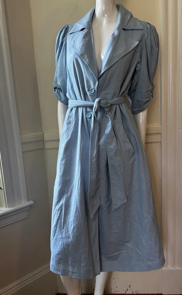 Precioso vestido midi I.N.C en azul claro talla M cuello grande Foto 1 de 4