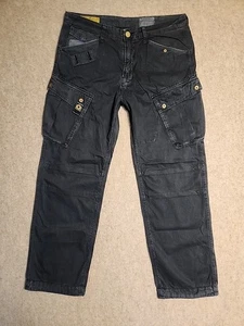 G-Star Raw Cargo Pants Mens washed out Blue CM Rovic Loose Paratroope 34x32 nice - Picture 1 of 17