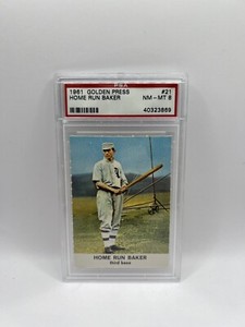 Home Run Baker 1961 Golden Press #21 Baseball Card PSA 8 NM-MT