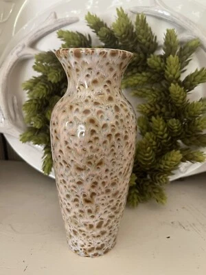 Jarrón de cerámica brillante cerámica ojo de pájaro marrón y bronceado esmalte por goteo arte artesanía estilo Foto 1 de 4