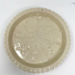 Vintage 1869 Victorian Pottery Shortbread Mold Dish Thistle Scottish Brocante - Picture 1 of 8