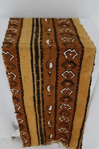 Rustikaler authentischer Schlammtuch Stoff 3 Farben Druck würzig braun senf 17" x 60" - Bild 1 von 3