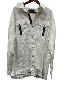 COOGI VTG Men's Button Up Long Sleeve Shirt Embroidered Patches 5XL  White - Picture 1 of 8