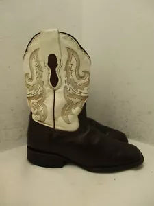 Botas vaqueras de cuero marrón y blanco para mujer talla 23 MEX - Imagen 1 de 14