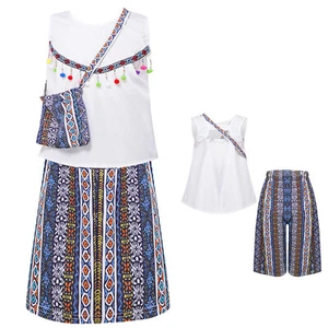 Set 3 pezzi abiti da picnic per vacanze bambini viaggio bohémien abito yoga - Foto 1 di 29