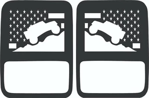 Tail Light Covers 4-Wheeling Flag for Jeep Gladiator - Picture 1 of 5