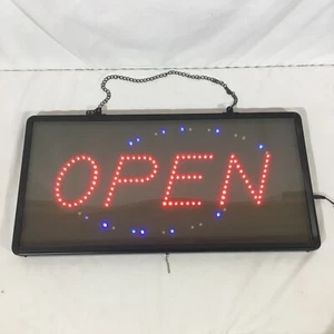 Ultra Bright LED Open Sign Featuring Flashing Lights Oval Shape - Picture 1 of 7