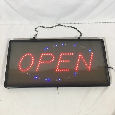 Ultra Bright LED Open Sign Featuring Flashing Lights Oval Shape - Image 1 of 4