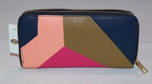 Fossil VDAY Patchwork Zip Clutch Bright Multi SL6904997 NWT - Picture 1 of 3