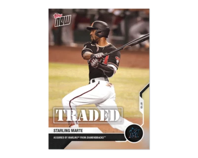 2020 Topps NOW Starling Marte Traded #186 ~ Miami Marlins ~ PR 199 - Image 1 of 2