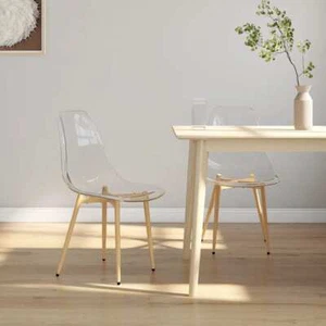 Dining Chairs 2 pcs Transparent PET vidaXL - Picture 1 of 7