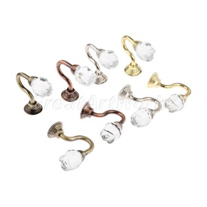 Crystal Rose Wall Mounted Curtain Holder Tieback Hooks Accessories with Screws