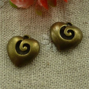 Free Ship 140 pcs Antique bronze heart charms 15x15mm L-2554 - Imagen 1 de 4