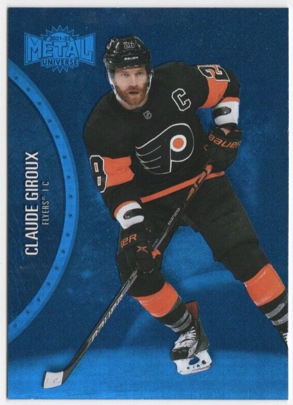 2021-22 Metal Universe #94 Claude Giroux Blue Spectrum Philadelphia Flyers Card