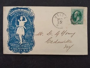 New York: Utica 1870er Sherwood Zigarren Illust. Kamee von Traufe Werbung Cover - Bild 1 von 4