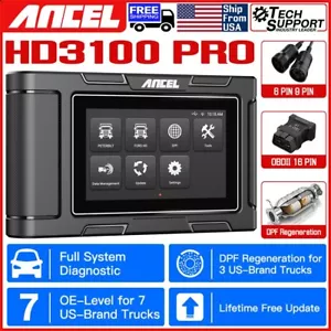 ANCEL 12V/24V Heavy-duty American Diesel Truck Full System inspection Tool DPF - Picture 1 of 13