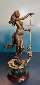 FRANKLIN MINT THE LADY OF THE LAKE BRONZE 12" STATUE #0080