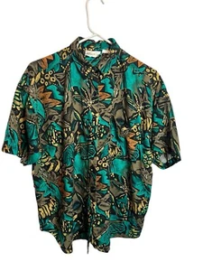 Eileen Co. Womens Button Up Floral Button up pocket multi color sz L flaw - Picture 1 of 10