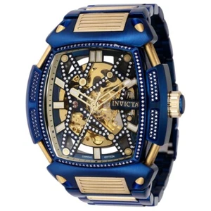 NEW Invicta 53mm Men's 1.03ctw Diamond Diablo Blue Gold Skeleton Dial SS Watch - Picture 1 of 9
